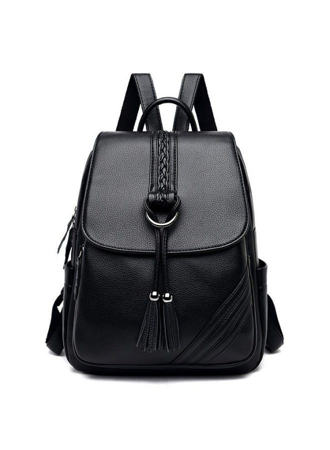 Girls Large Capacity Backpack, Student Tassel Decorated School Bag Back Bag Laptop Bag, PU Leather Shopping Bag Tourist Bag Book Bag for Women/Ladies/Kids/Children/Teenager/College Students/Youth