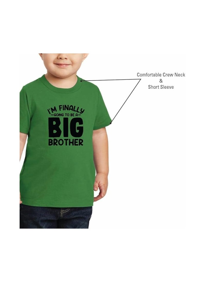 Big Brother Kids Boys T-Shirt - Round Neck, Short Sleeve, Soft and Comfortable Tshirt - Big Brother Announcement Tee for Boys with Fun Big Brother Design