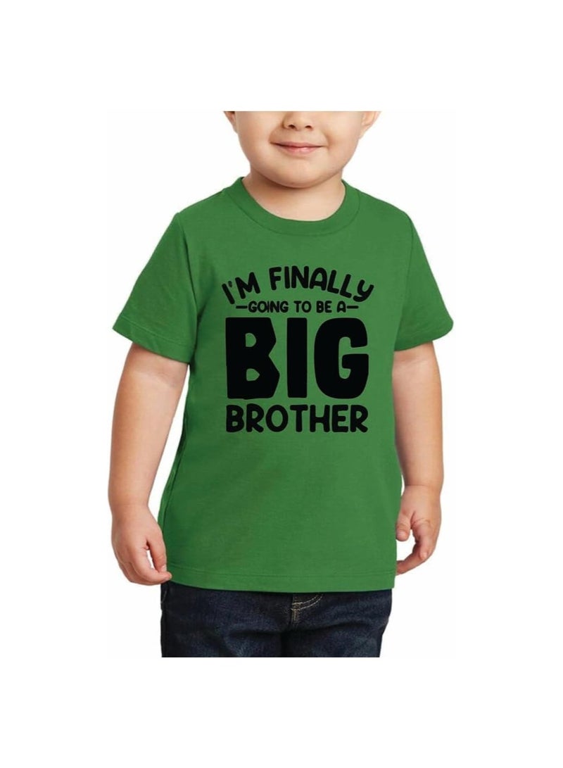 Big Brother Kids Boys T-Shirt - Round Neck, Short Sleeve, Soft and Comfortable Tshirt - Big Brother Announcement Tee for Boys with Fun Big Brother Design