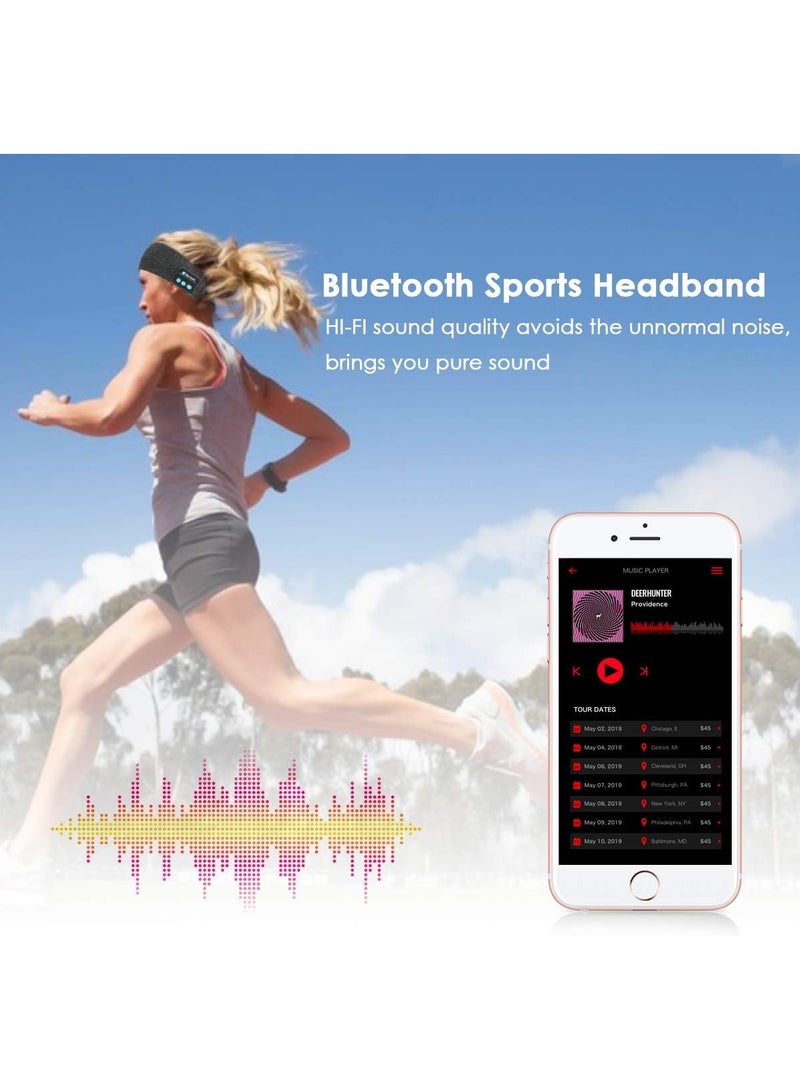 Wireless Bluetooth Music Sports Headband Turban Bstereo Bluetooth Headset Removable and Washable Sweat-Absorbent Headband