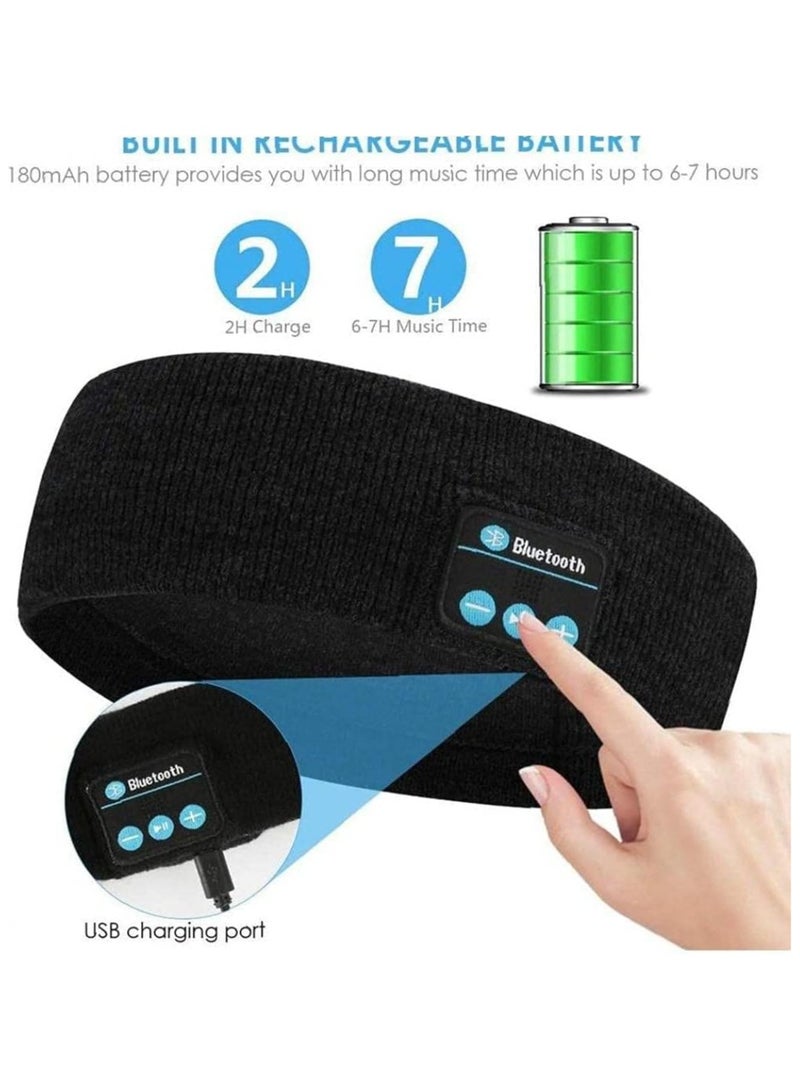 Wireless Bluetooth Music Sports Headband Turban Bstereo Bluetooth Headset Removable and Washable Sweat-Absorbent Headband