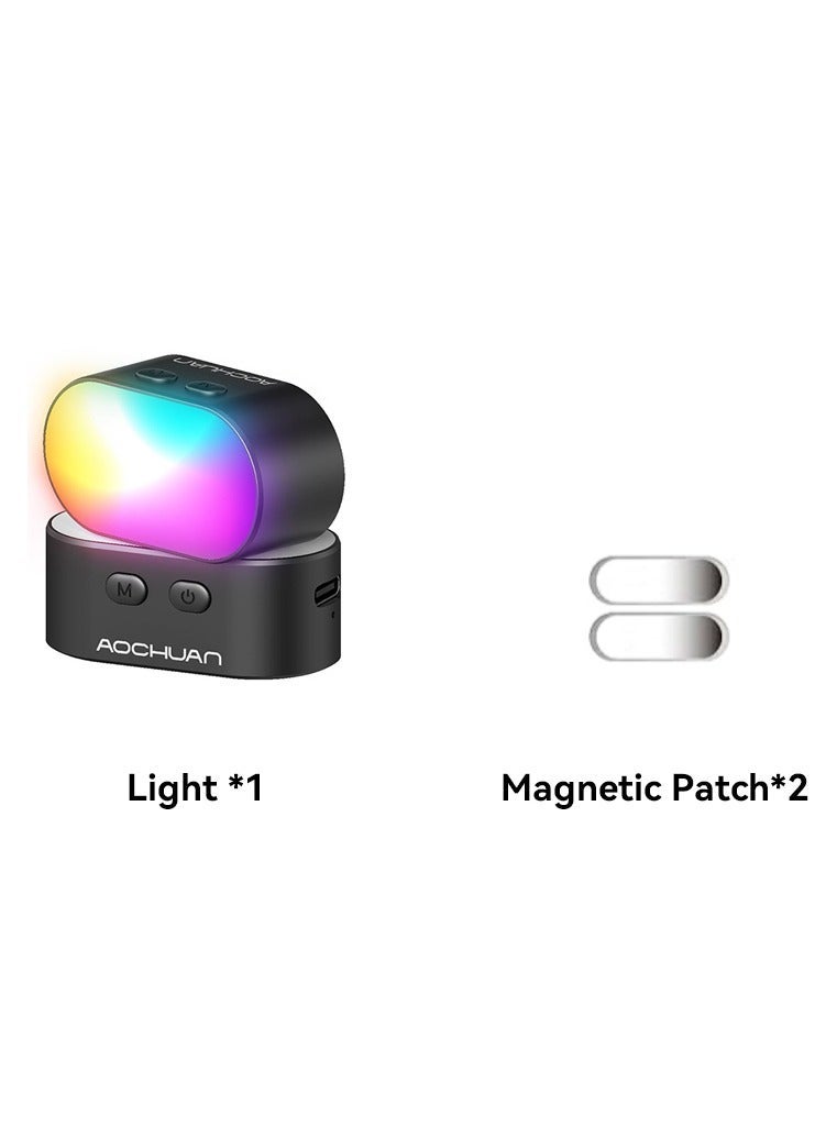 AOCHUAN RGB Magnetic Fill Light for Gimbal LED Video Photography Light 3 Brightness and 7 Color Adjustment for Phone Selfie Live