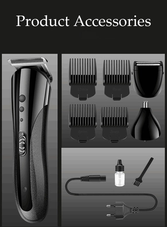 Hair Clippers Portable Electric Shaver Powerful Storm Nose Hair Trimmer for Men with 3 Replacement Headers and 4 Positioning Combs, Multifunctional Electric Razor, USB Hair Trimmer Set for Travel