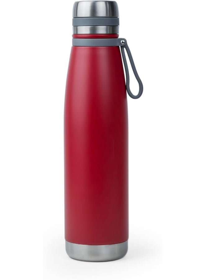 Elsa 853Ml Stainless Steel Vacuum Bottle - Double Wall Insulation For Hot And Cold Beverages - Comfortable To Hold - Easy To Carry - Indoor And Outdoor Use - Red