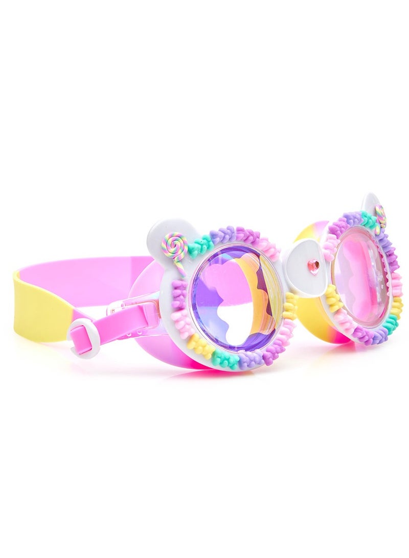 Lollipop Gummy Bear Swim Goggles for Kids - Anti Fog, No Leak, Non Slip, UV Protection - Hard Travel Case - Lead and Latex Free