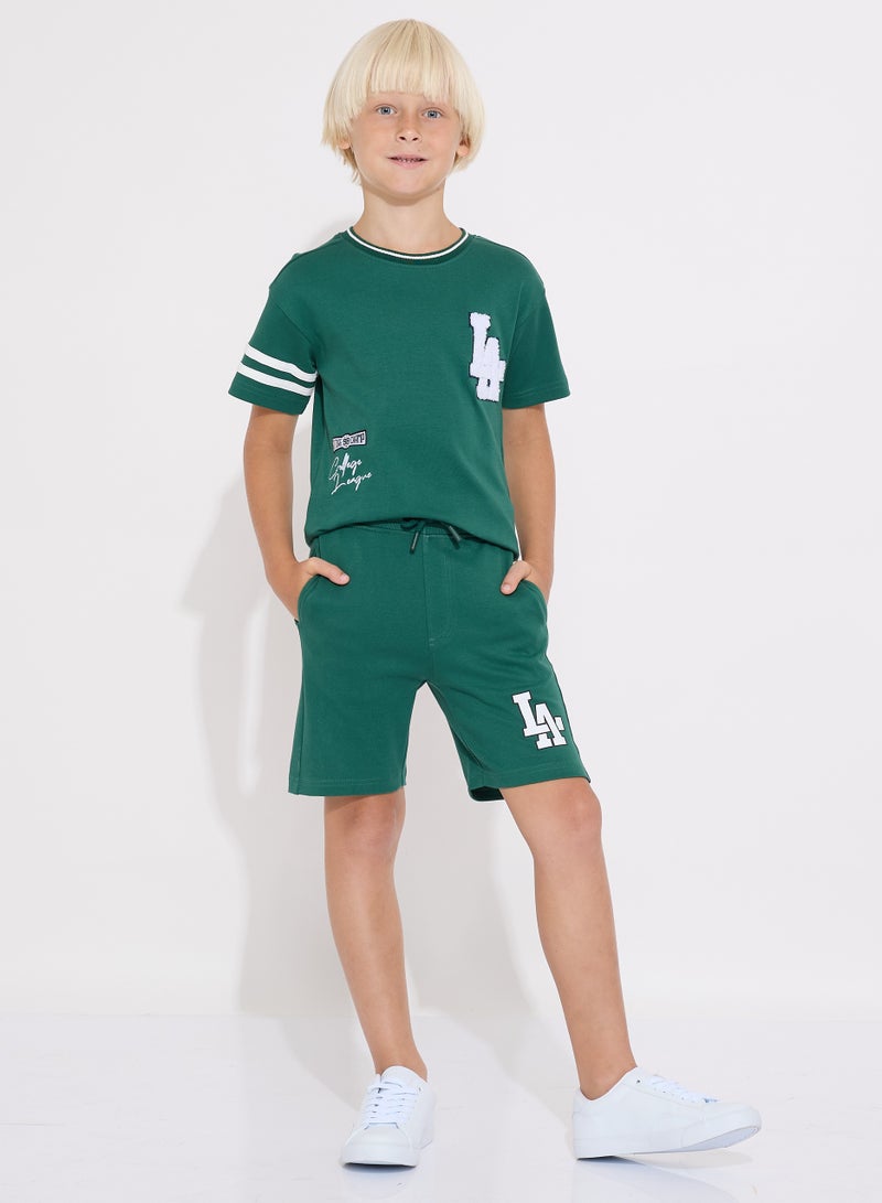 Boys' Summer Outfit Set: 2-Piece T-Shirts & Shorts - Dark Green (2-8 Years)