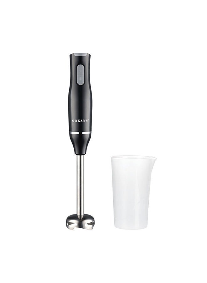 Hand Blender Metal Wand 400W Stick Blender with 600ml Graduated Beaker WK-1708 Black/Silver