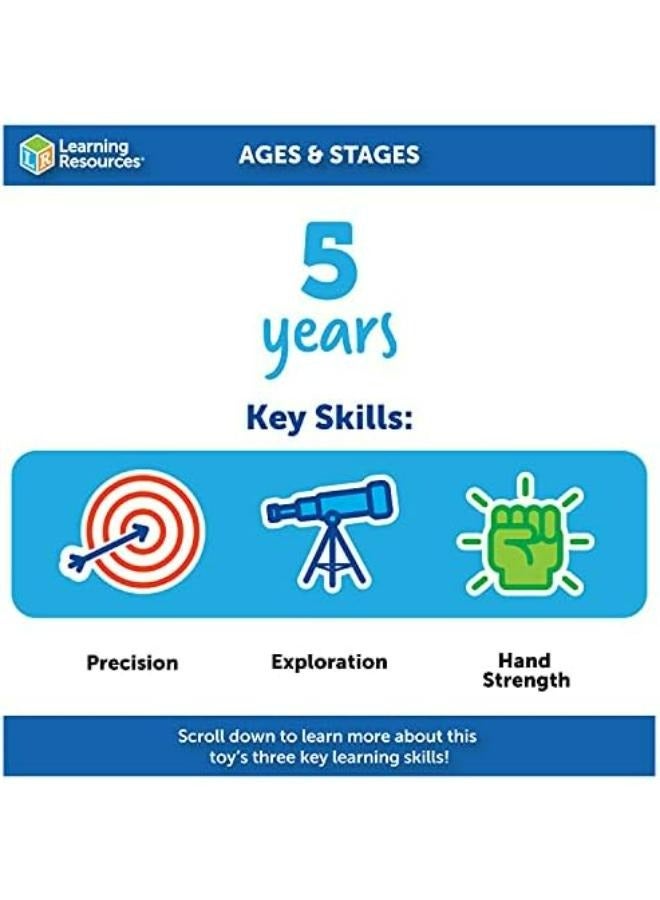 Learning Resources Primary Science Jumbo Tweezers (Set Of 12), Develops Fine Motor Skills, Brightly Colored, Ergonomic Grip, Ideal For Young Learners, Ages 5+