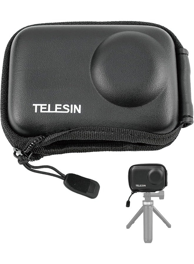 TELESIN Mini Carry Case Lens Protector for DJI Action 4 Action 3 Insta 360 Ace Insta360 Ace Pro Accessories, Mini Protective Carrying Bag Half Zipper for DJI Osmo Action Selfie Stick Tripod Accessory