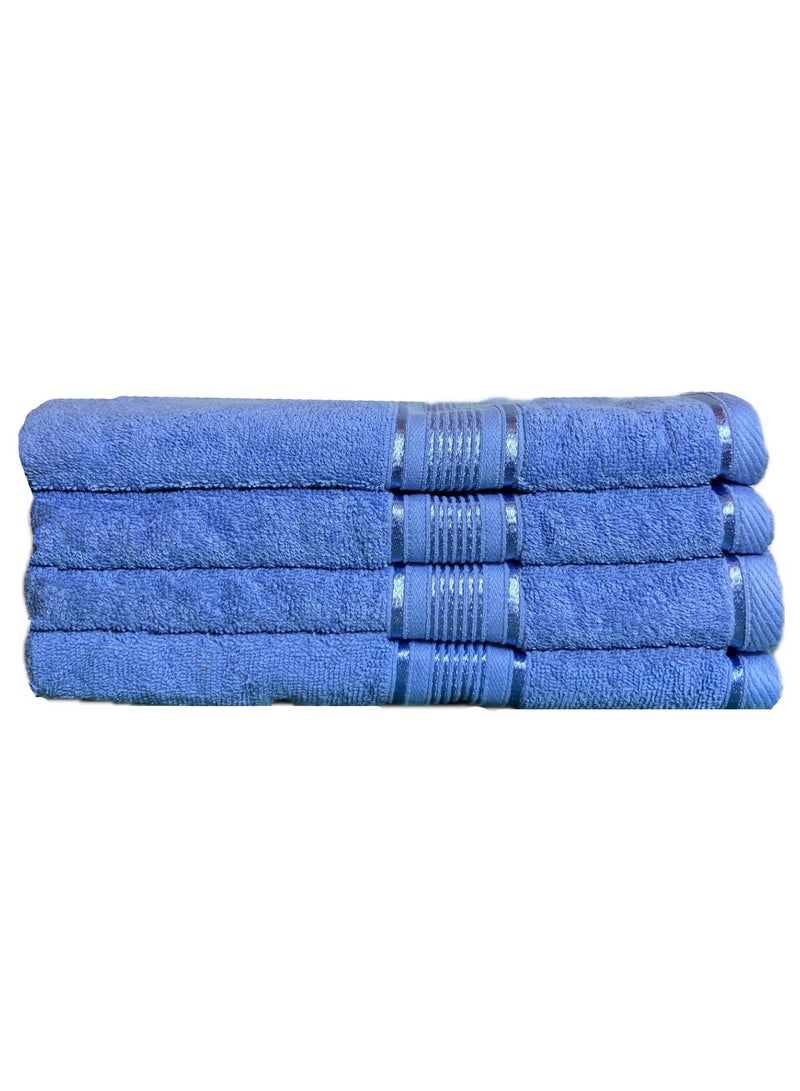 100% Cotton Ultra Soft Bath Towel Set of 4 - Super Absorbent, Antibacterial Treatment, 430 GSM Terry, Large 70x140 CM