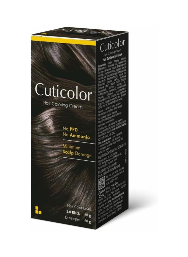 Cuticolor - Permanent Hair Color Cream (Black)