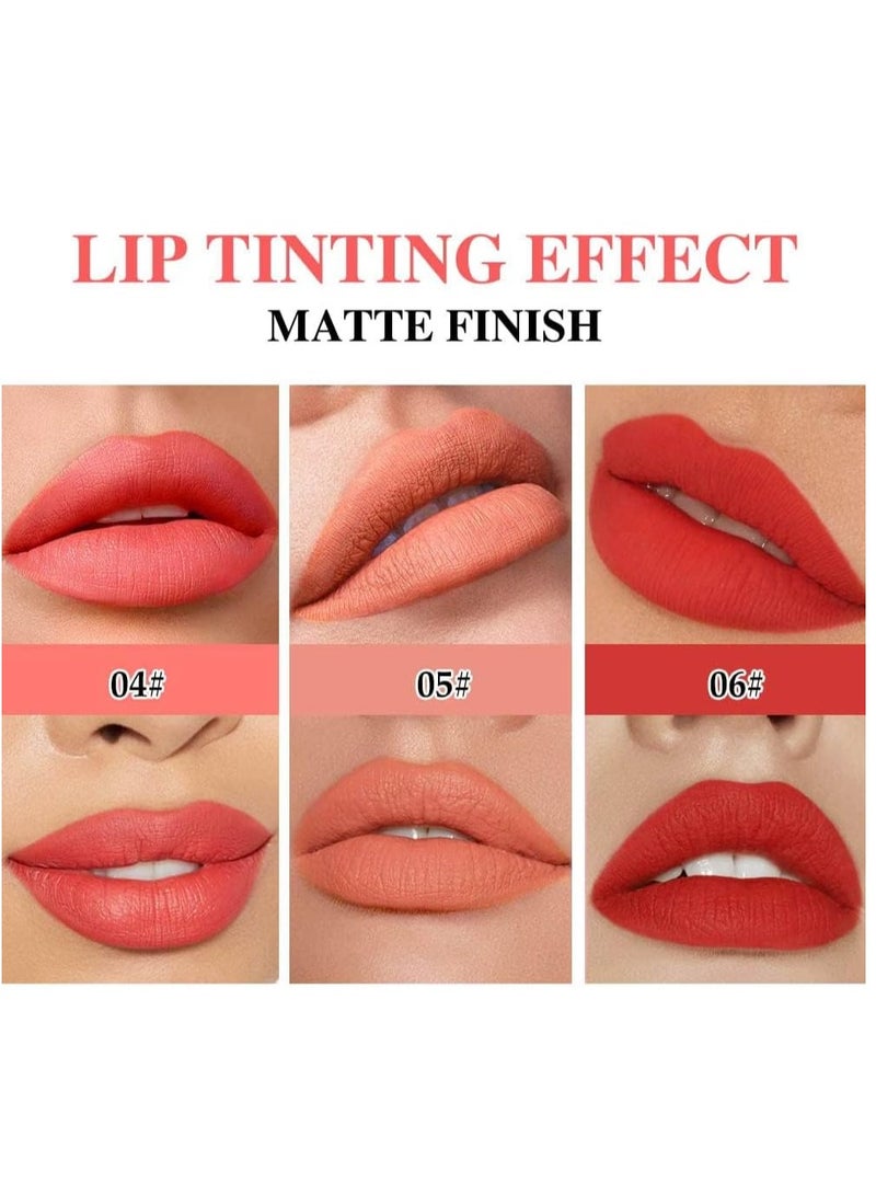 Matt Nude Lipstick Lipliner Set with Built-in Sharpener Matte Lipliner Pencil Collection, Waterproof Crayon Nourishing Buildable Velvet Lip Crayon Lip Liner Lip Pen Lip Makeup 3 Colors