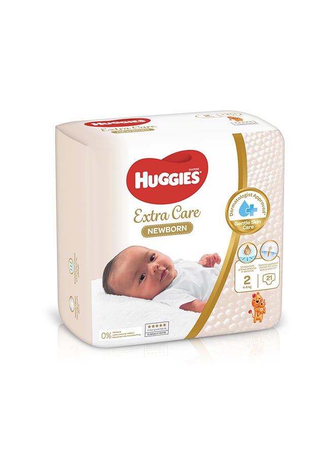 Extra Care Newborn, Size 2, 4 - 6 kg, Carry Pack, 21 Diapers