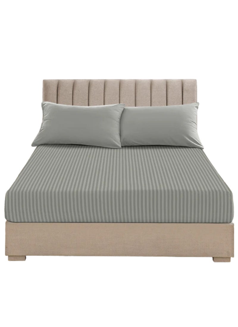 Striped Cotton Bed Sheet Sets 3 Piece Set Deep Pocket 120x200+15cm