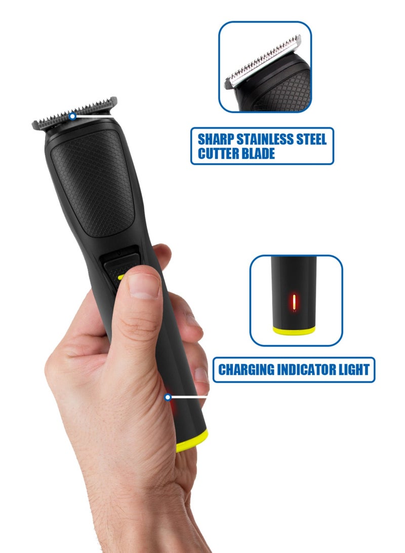 Rechargeable Hair Clipper With Sharp Stainless Steel Cutter Blade Charging Indicator Light And Type C USB Cable For Charging Cordless Hair Clipper With USB Cable Mens Grooming Kit  SHC-1057 Black