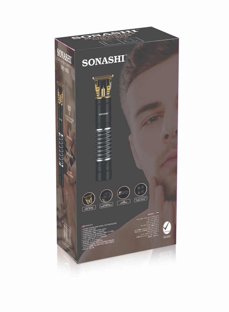 Rechargeable Professional Hair Clipper With HighCapacity Battery And Fast Charging Continuous Working Time 25 Hours With Cordless For Men  SHC-1058 Black