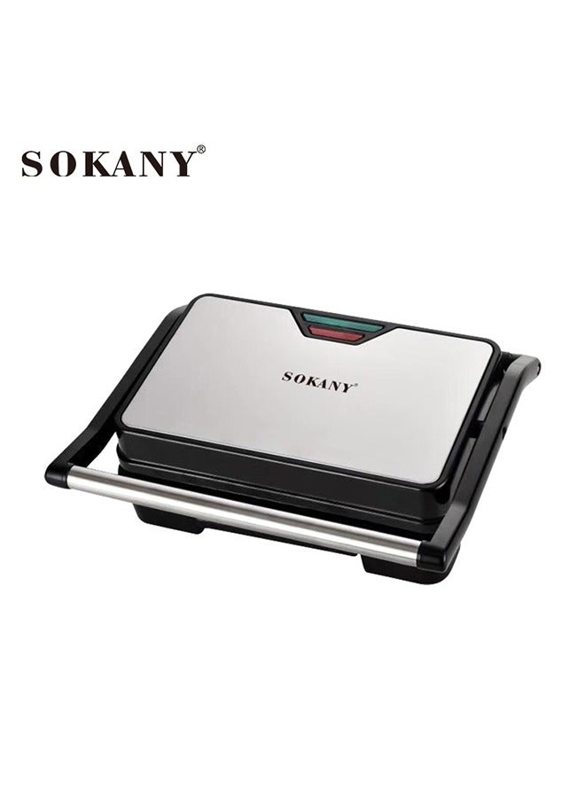 Non-Stick Grill, Panini/Sandwich Grill, Steak Machine, 850 Watts, for Grilled Meat, Sausages, Hamburgers, Bread Sandwich SK-223 Black