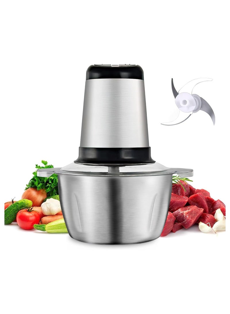 Meat chopper 3L Stainless Steel Electric Meat and Vegetables Grinder Chopper 400W Multi Food Chopper with 2 Speed Levels Food Processors Electric Meat Food Grinder for Meat Vegetables Fruits and Nuts