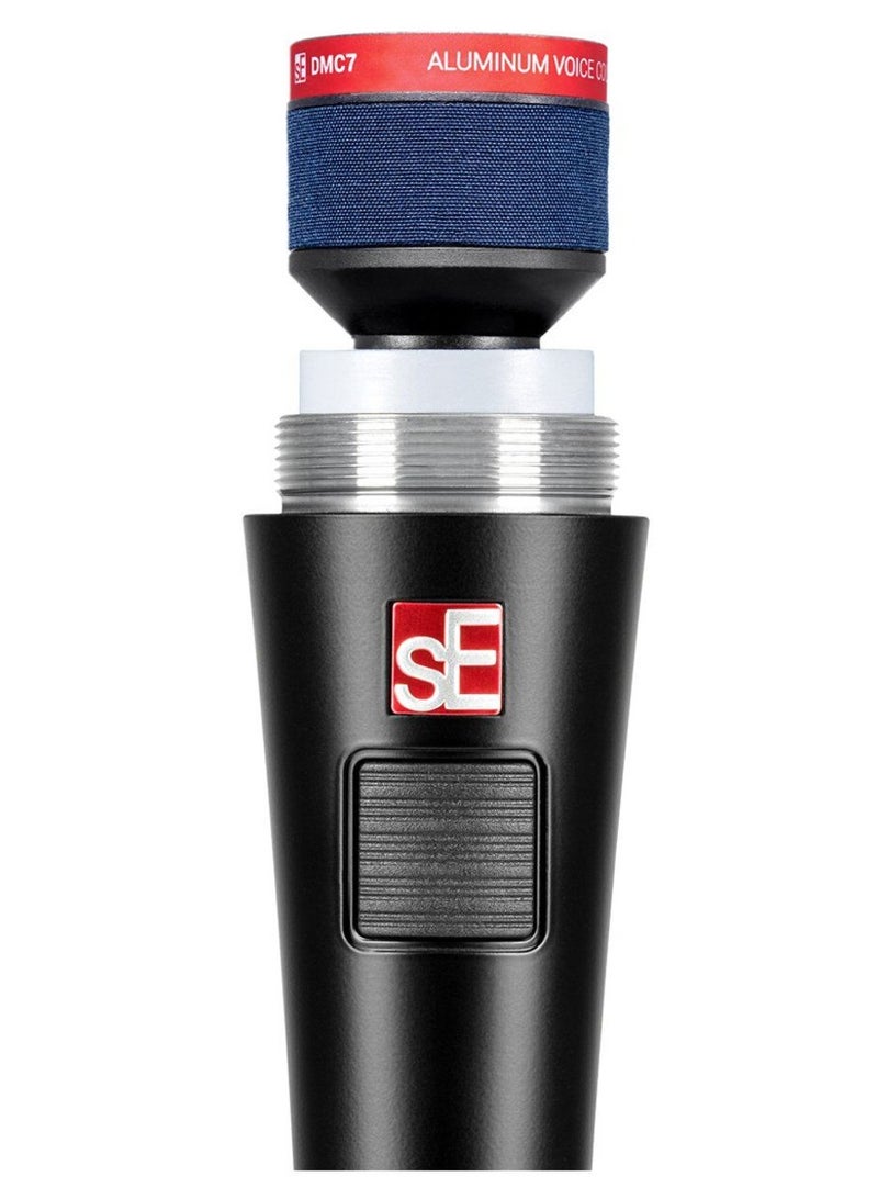 sE Electronics V7 PTT Supercardioid Talkback Dynamic Handheld Vocal Microphone Handheld Supercardioid Dynamic Microphone with Integrated Shockmount, Internal Windscreen, and Push To Talk Button