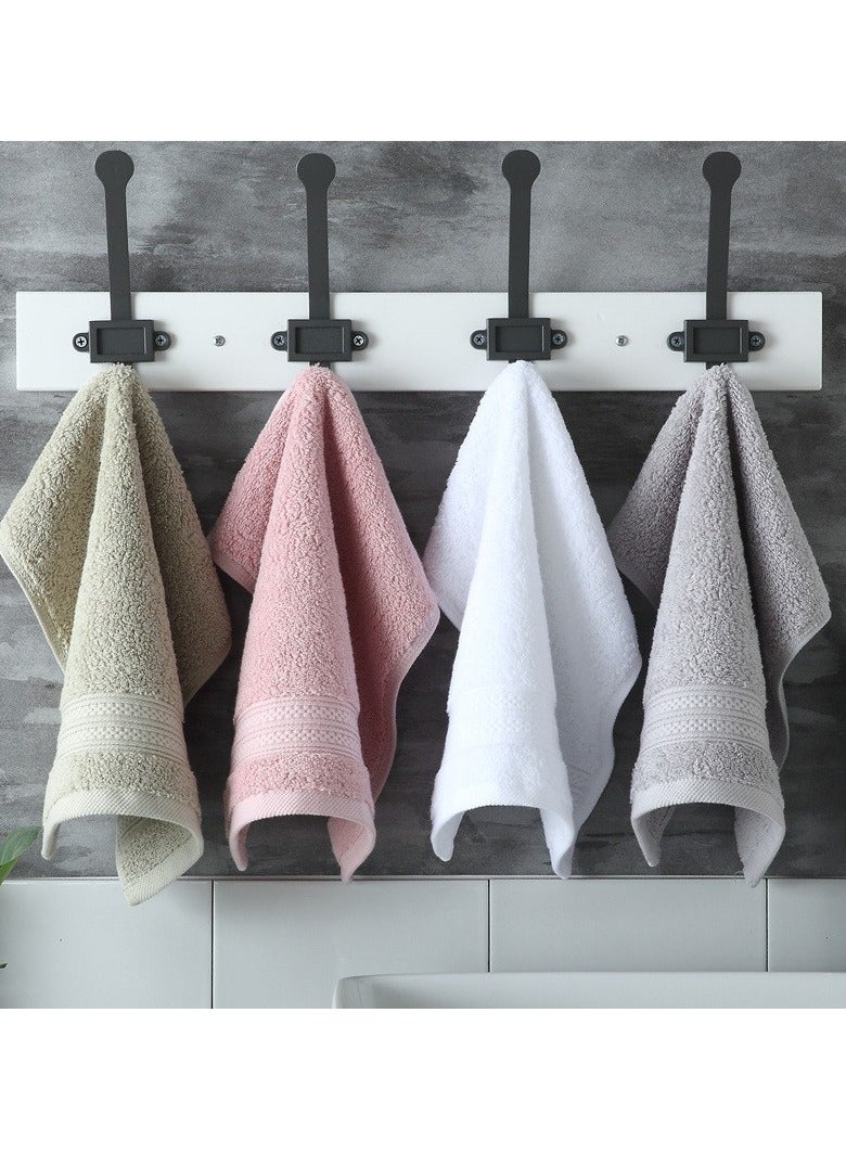 4-Piece Towel Set, White Cotton Luxury Plush Towels, 2 Square Towel, 1 Washcloths, 1 Bath Towel - Highly Absorbent, Quick Dry,Premium Quality Towel Hand Set for Bathroom