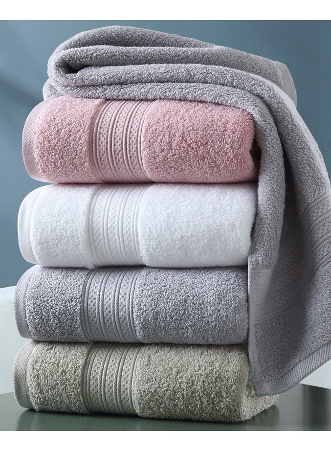 4-Piece Towel Set, White Cotton Luxury Plush Towels, 2 Square Towel, 1 Washcloths, 1 Bath Towel - Highly Absorbent, Quick Dry,Premium Quality Towel Hand Set for Bathroom
