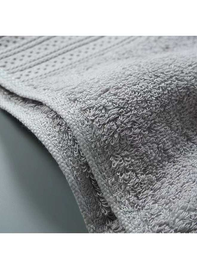 4-Piece Towel Set, Grey Cotton Luxury Plush Towels, 2 Square Towel, 1 Washcloths, 1 Bath Towel - Highly Absorbent, Quick Dry,Premium Quality Towel Hand Set for Bathroom