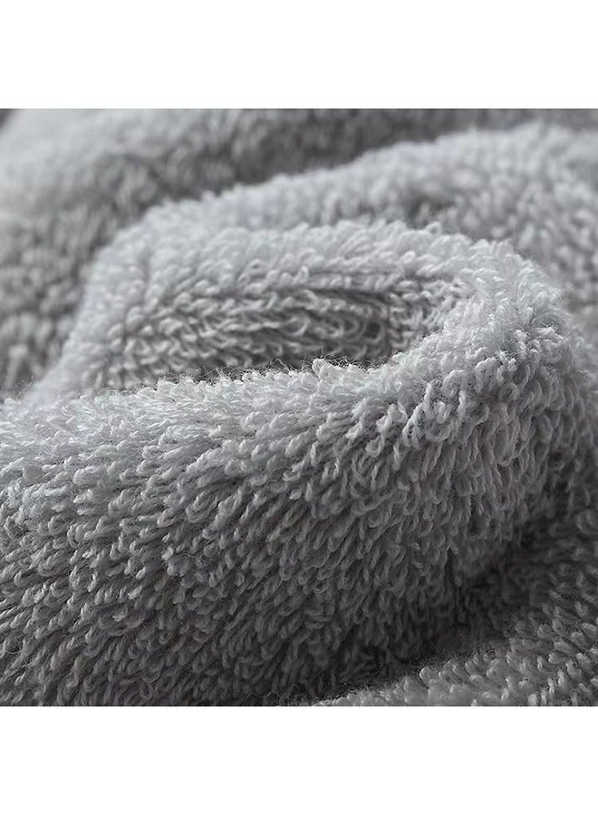 4-Piece Towel Set, Grey Cotton Luxury Plush Towels, 2 Square Towel, 1 Washcloths, 1 Bath Towel - Highly Absorbent, Quick Dry,Premium Quality Towel Hand Set for Bathroom