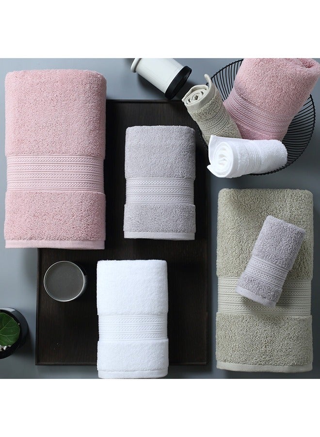 4-Piece Towel Set, Green Cotton Luxury Plush Towels, 2 Square Towel, 1 Washcloths, 1 Bath Towel - Highly Absorbent, Quick Dry,Premium Quality Towel Hand Set for Bathroom