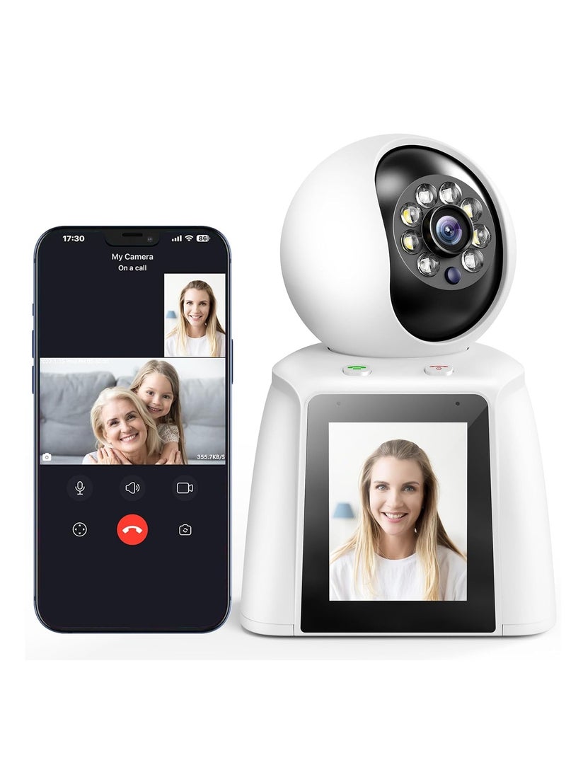 2K Indoor Home Security Camera with WiFi, Two-Way Audio, Motion Detection, Night Vision, Pan-Tilt, Smart Siren, and Cloud/SD Storage for Baby, Elder, Kid, Nanny, and Pet Monitoring.