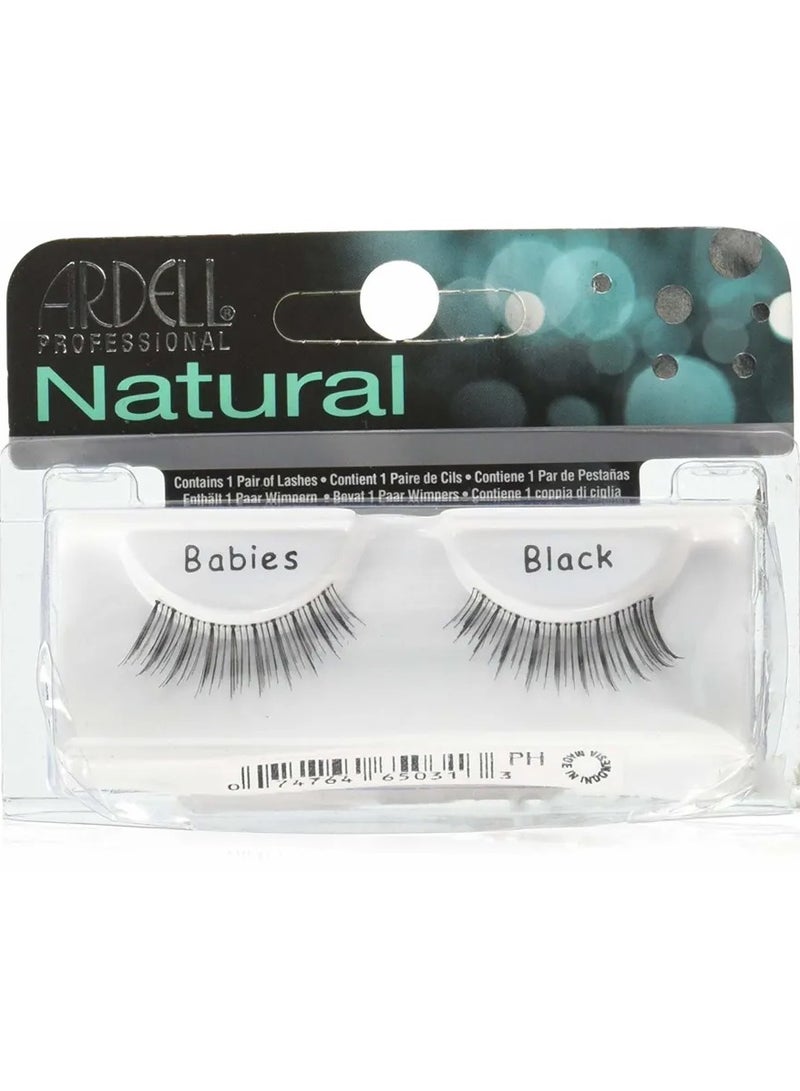 Natural Lashes, Babies Black, 1 Pair