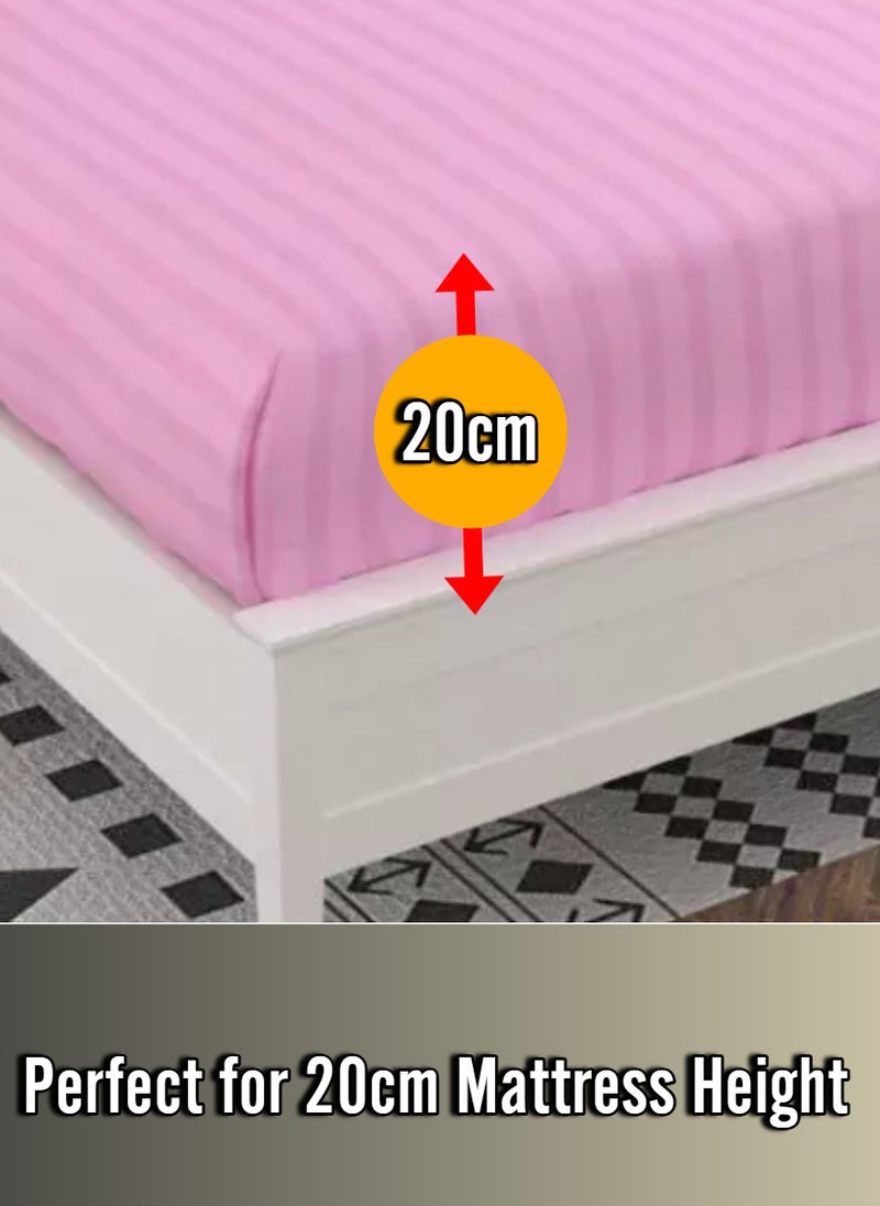 Pastel Pink Extra Deep Pocket Bed Sheet Cotton 3 Piece Sheet Set 180x200+20cm