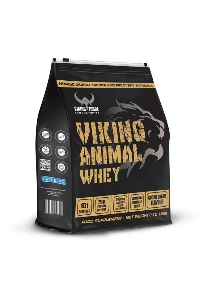 Viking Animal Whey - Cuppucino Flavour Nordic Muscle Gainer and Recovery Formula, 10lbs, 151 Servings