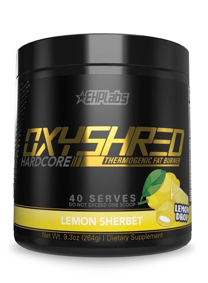 Oxyshred Hardcore Thermogenic Fat Burner Lemon Sherbet 40 Servings 264g