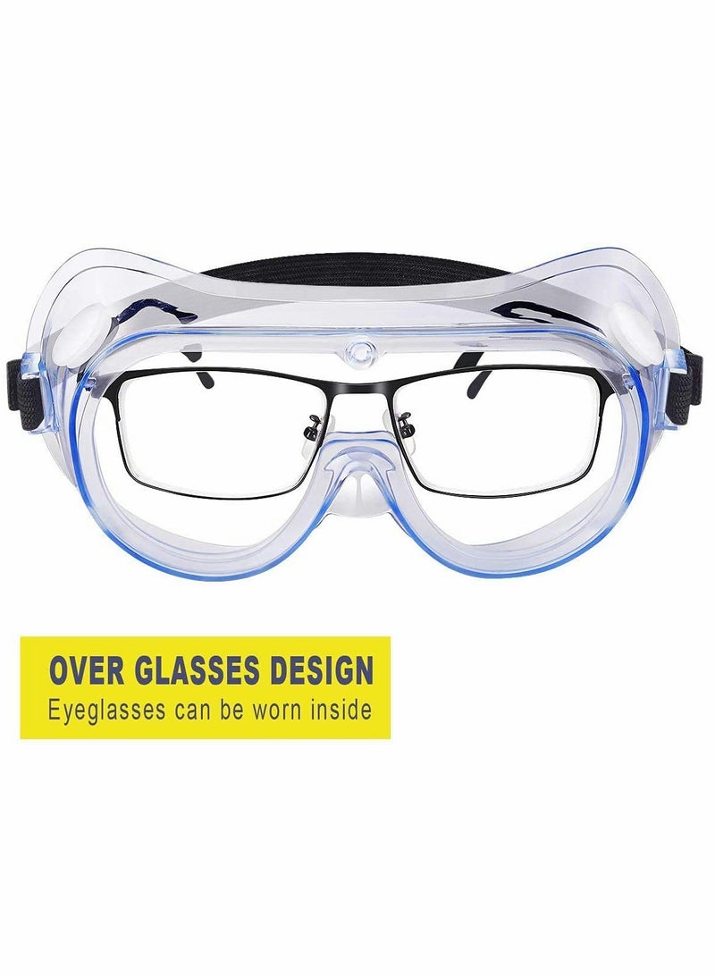 5-Pack Clear Safety Goggles - Protective Eye Glasses for Construction and Work Safety, Ideal for Eye Protection in Various Environments.