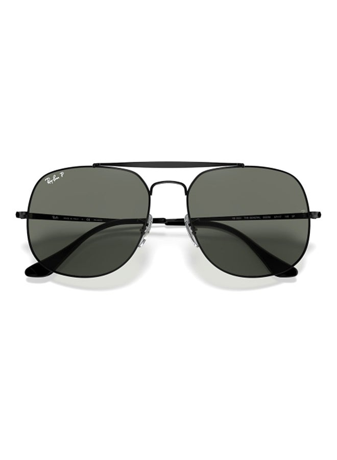 Unisex UV Protection Square Shape Metal Sunglasses RB3561 002/58 57-17 - Lens Size: 57 Mm - Polished Black
