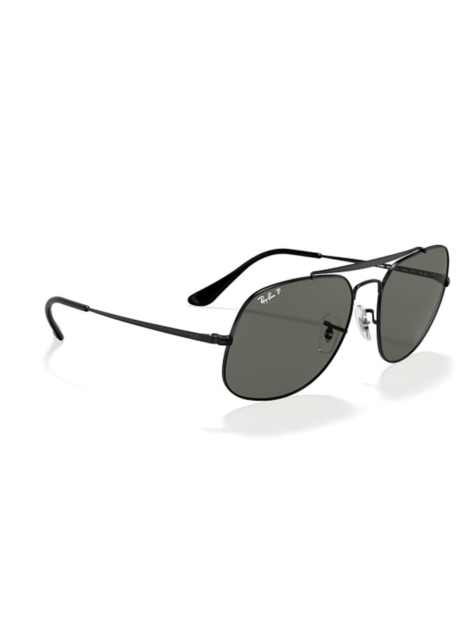 Unisex UV Protection Square Shape Metal Sunglasses RB3561 002/58 57-17 - Lens Size: 57 Mm - Polished Black