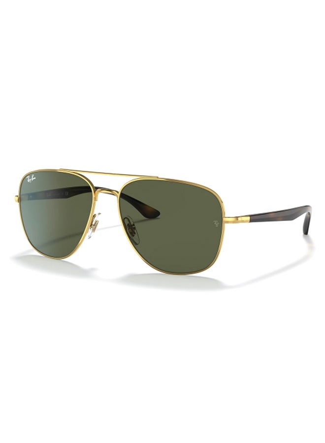 Unisex UV Protection Square Shape Metal Sunglasses RB3683 001/31 56-15 - Lens Size: 59 Mm - Polished Gold
