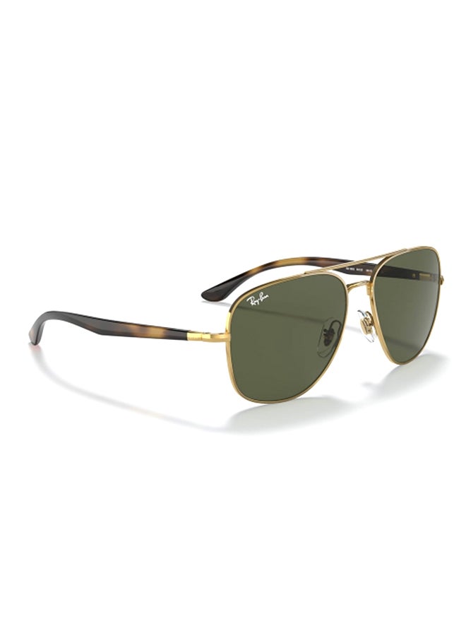 Unisex UV Protection Square Shape Metal Sunglasses RB3683 001/31 56-15 - Lens Size: 59 Mm - Polished Gold