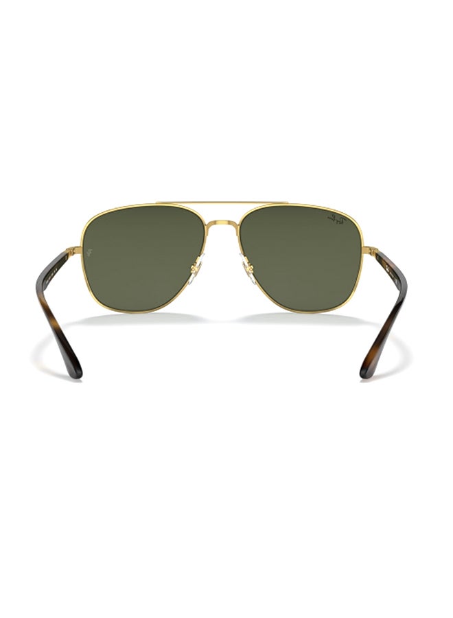 Unisex UV Protection Square Shape Metal Sunglasses RB3683 001/31 56-15 - Lens Size: 59 Mm - Polished Gold
