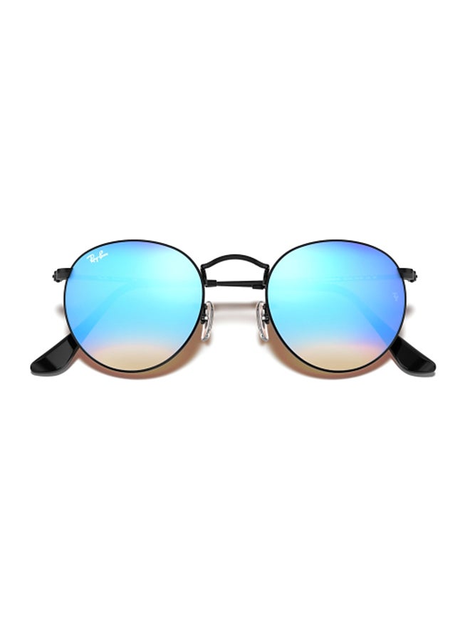 Unisex UV Protection Round Shape Metal Sunglasses RB3447 002/4O 50-21 - Lens Size: 50 Mm - Polished Black