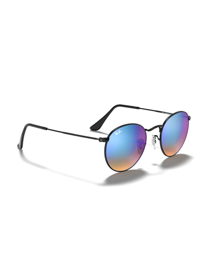 Unisex UV Protection Round Shape Metal Sunglasses RB3447 002/4O 50-21 - Lens Size: 50 Mm - Polished Black