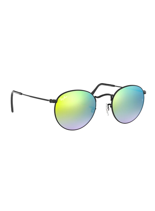 Unisex UV Protection Round Shape Metal Sunglasses RB3447 002/4W 50-21 - Lens Size: 50 Mm - Polished Black