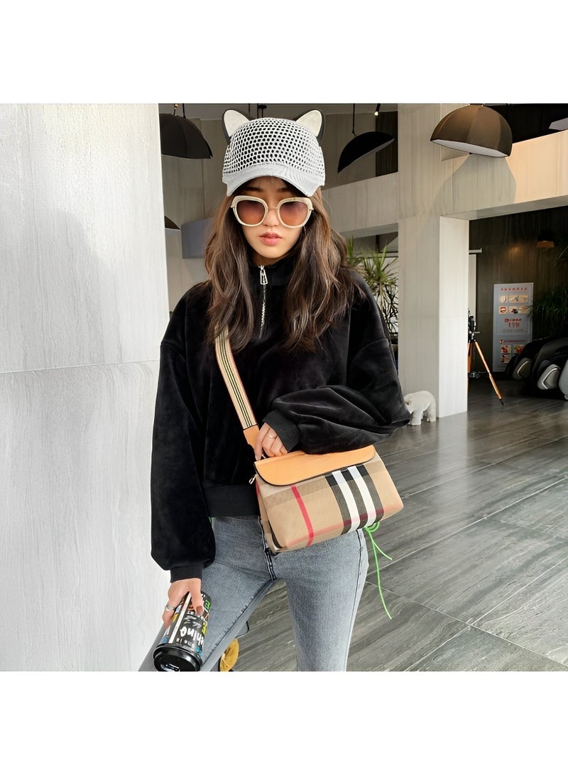 Women's Crossbody Bags Shoulder Bags Handbag with Adjustable Wide Strap Trendy Design Purse Versatile Small Square Bag Canvas Bag