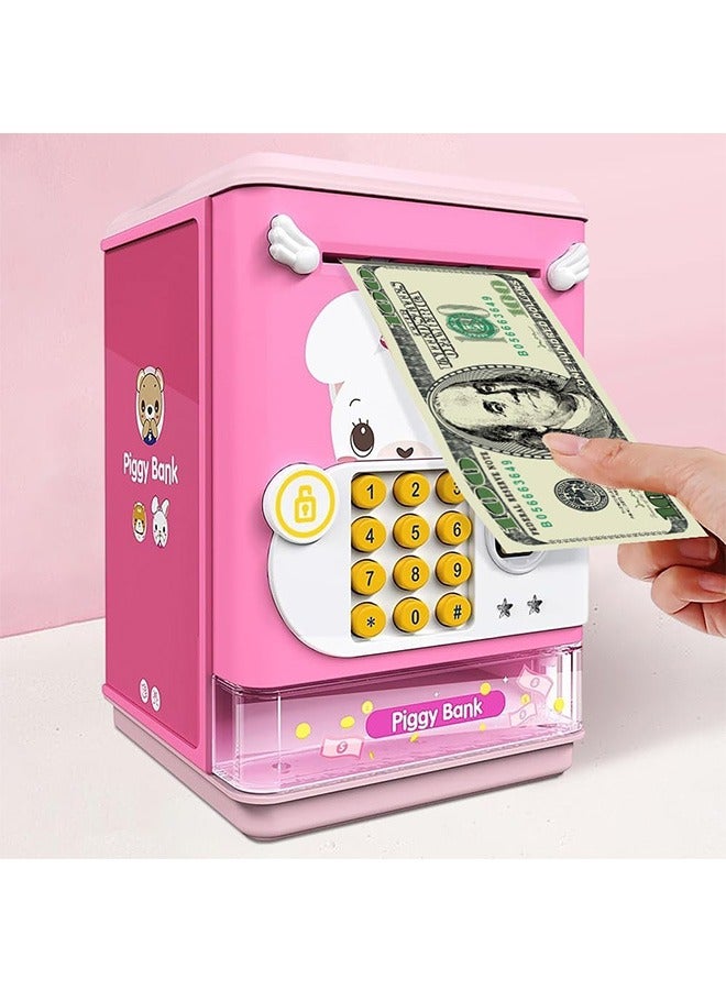 Piggy Bank Toy Electronic Mini ATM Savings Machine with Personal Password & Simulate Fingerprint Unlock - Music and Light Toy for Kids, Boys and Girls Age 3-8 Years