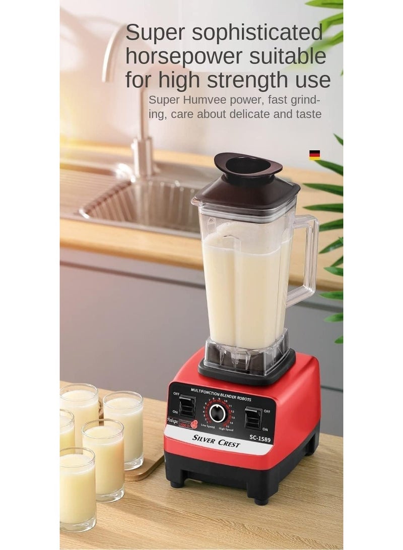 Professional 2 in 1 Blender 4500W High Power Blenders Kitchen Stainless Steel Countertop Juice Blender Perfect for Smoothies Shakes