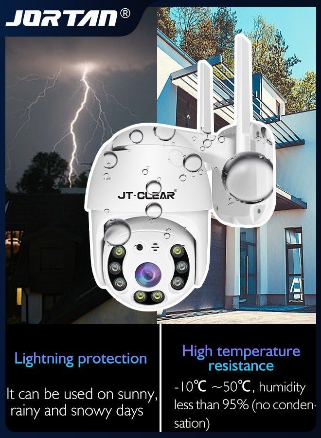 1080P 12V Smart Camera Outdoor Waterproof Wireless WiFi Camera for Home Security System IP66 Waterproof Camera with Motion Detection & Two-Way Talk & & Color Night Vision & Lightning Protection