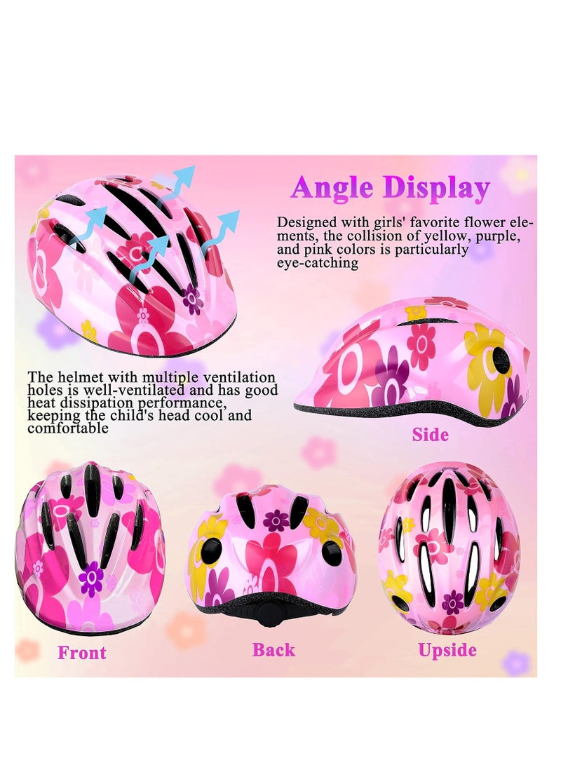 Kids Helmet And Pad Set 7 In 1 Adjustable Safety Toddler Helmet Kids Bike Helmet Protective Gear Set For Scooter Skateboard Roller Skating Cycling