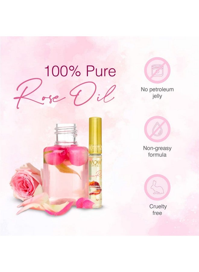 Himalayan Rose Lip Oil To Moisturize/Smoothen Cracked & Chapped Lips With 100% Natural Himalayan Pure Rose Oil For Dry Undernourished And Pigmented Lips 10Ml