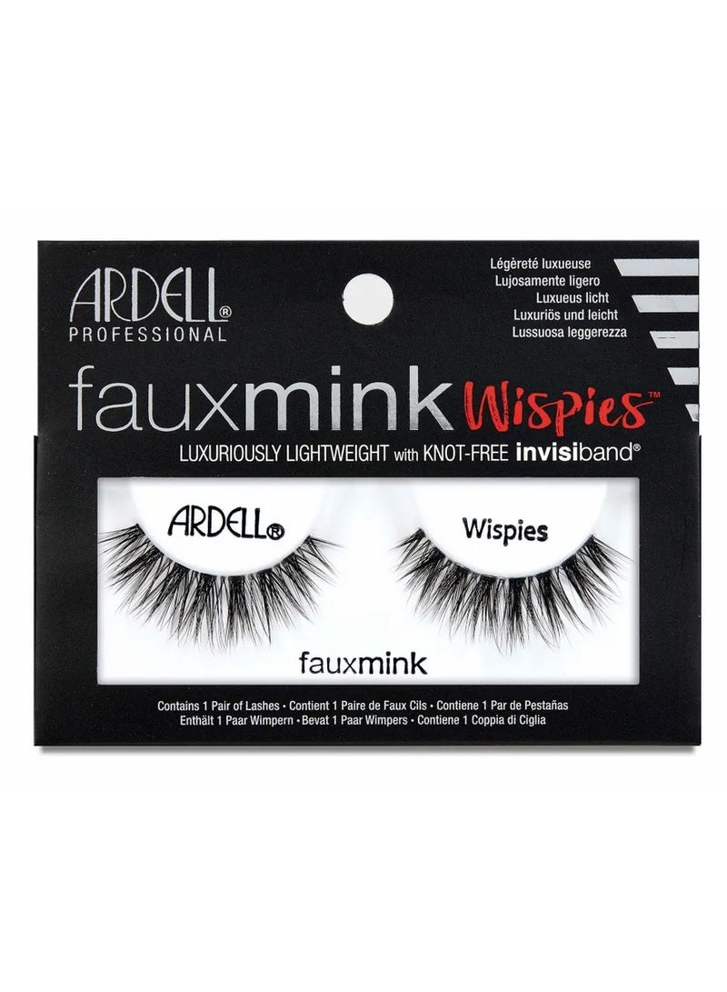 Faux Mink, Wispies- Black, 1 Pair