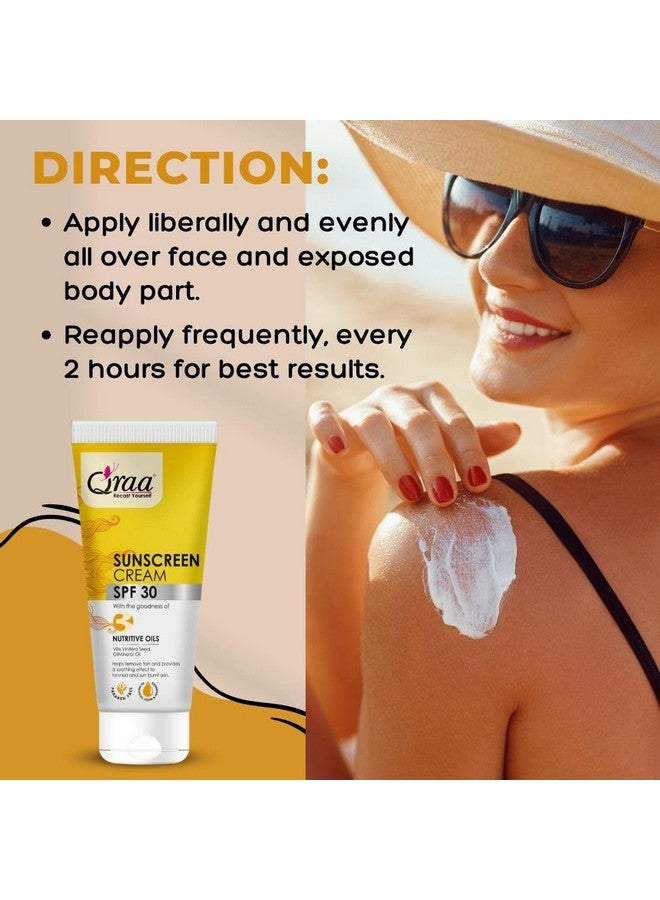 Sunscreen Spf 30 Pa++++ Sunscreen Cream Spf 30Helps Remove Tanhelps In Sun Burn Pack Of 3 (300Gm 3)